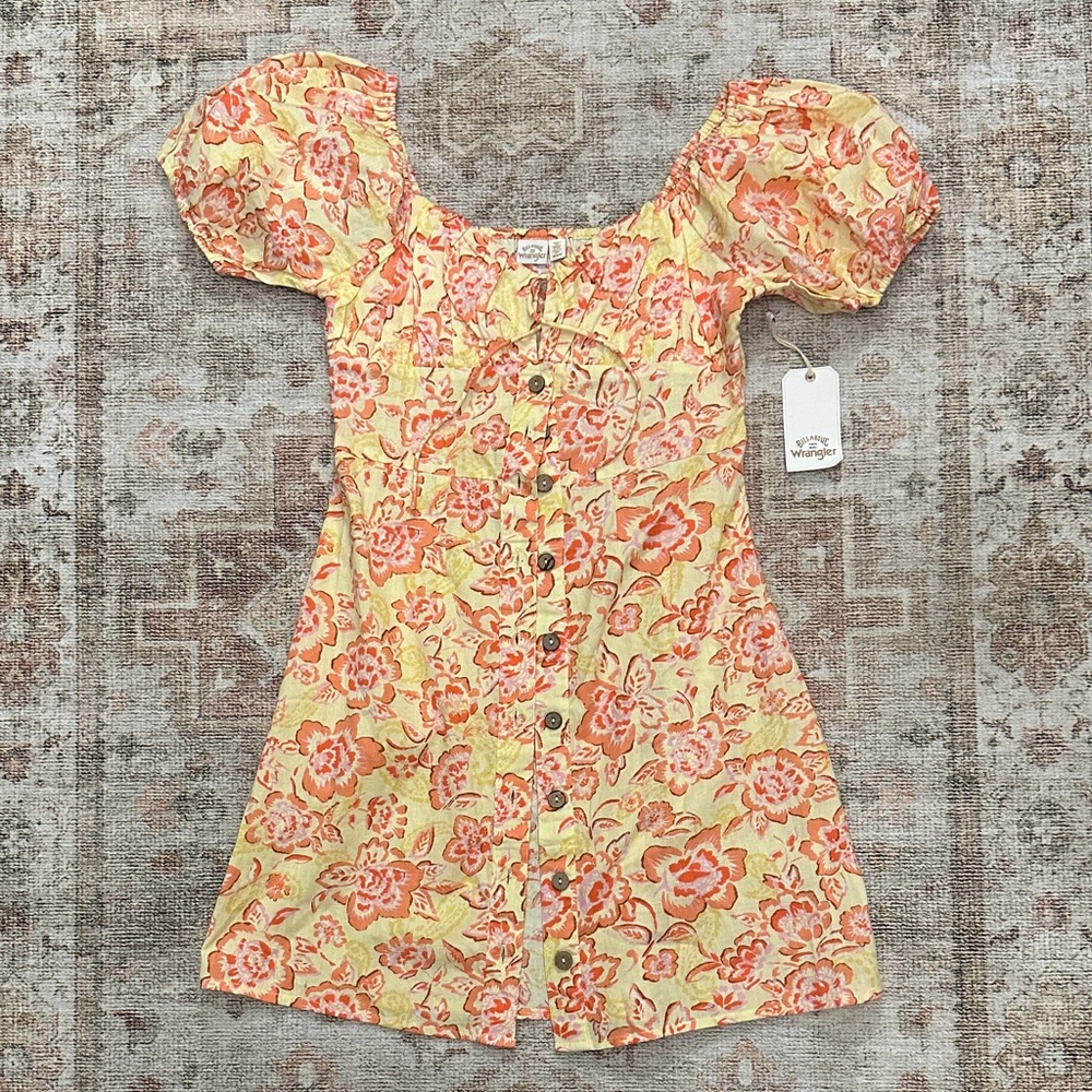 Women's Wrangler x Billabong Far & Away Yellow & Orange Floral Mini Dress